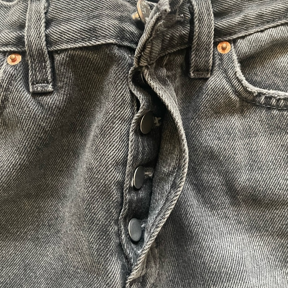 BDG Slim Straight Distressed Patchwork Charcoal B… - image 11